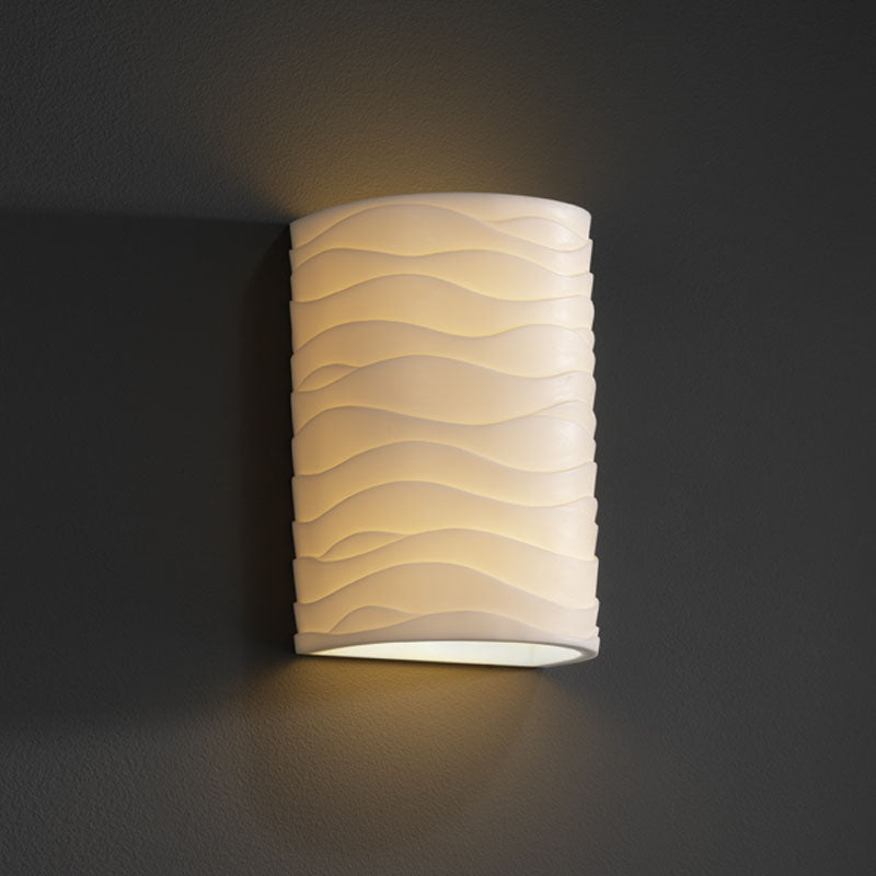 Justice Designs PNA-0945-WAVE Two Light Wall Sconce, Faux Porcelain Resin