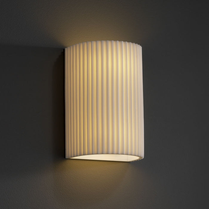 Justice Designs PNA-0945W-PLET One Light Outdoor Wall Sconce, Faux Porcelain Resin