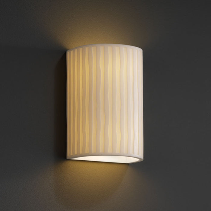 Justice Designs PNA-0945W-WFAL One Light Outdoor Wall Sconce, Faux Porcelain Resin
