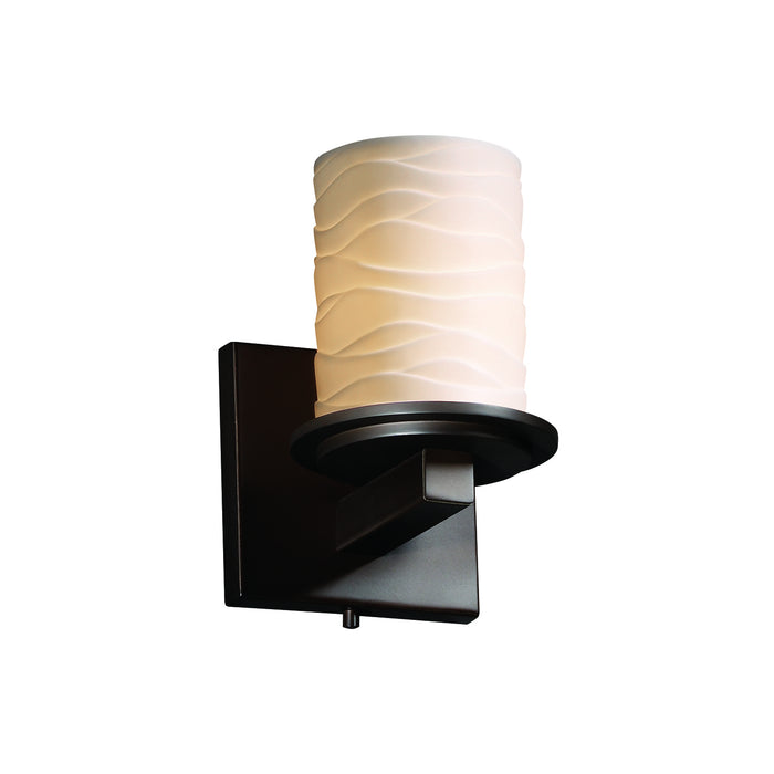 Justice Designs POR-8771-10-WAVE-DBRZ One Light Wall Sconce, Dark Bronze