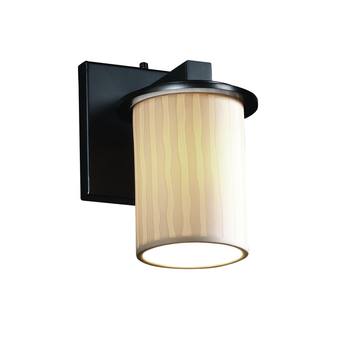 Justice Designs POR-8771-10-WFAL-MBLK One Light Wall Sconce, Matte Black