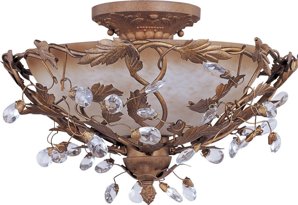 Maxim 2859EG Three Light Semi-Flush Mount, Etruscan Gold