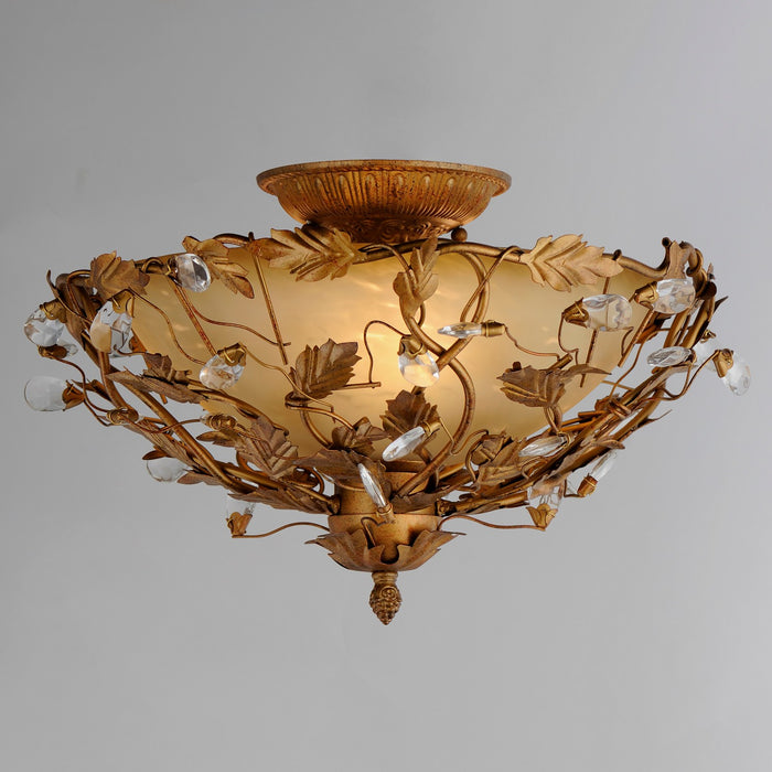 Maxim 2859EG Three Light Semi-Flush Mount, Etruscan Gold