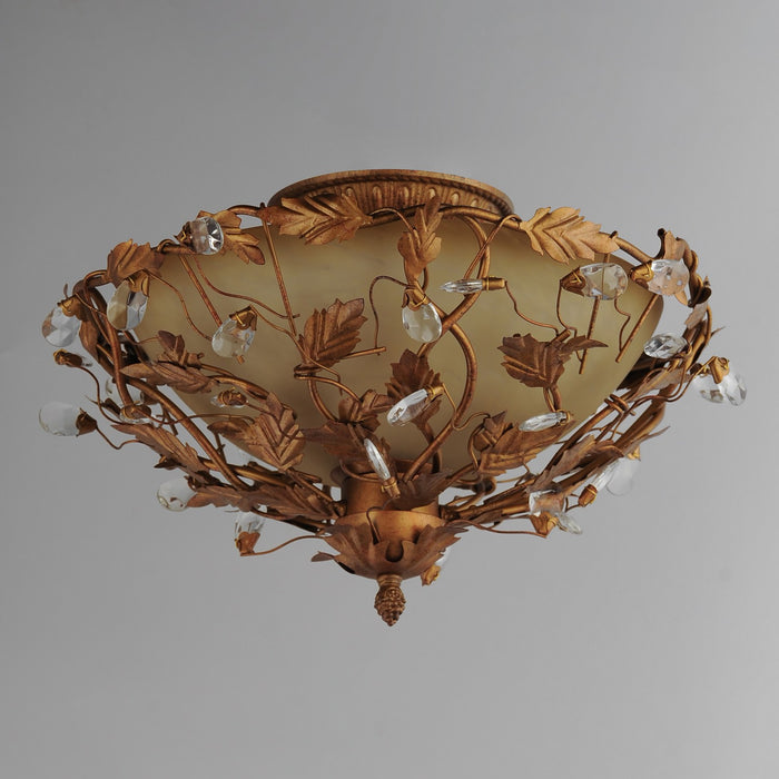 Maxim 2859EG Three Light Semi-Flush Mount, Etruscan Gold