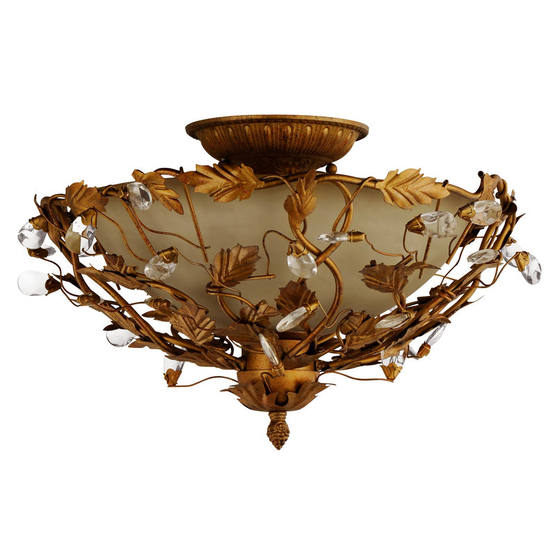Maxim 2859EG Three Light Semi-Flush Mount, Etruscan Gold