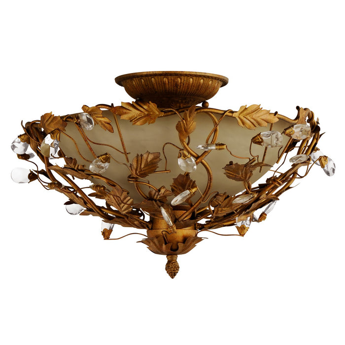 Maxim 2859EG Three Light Semi-Flush Mount, Etruscan Gold