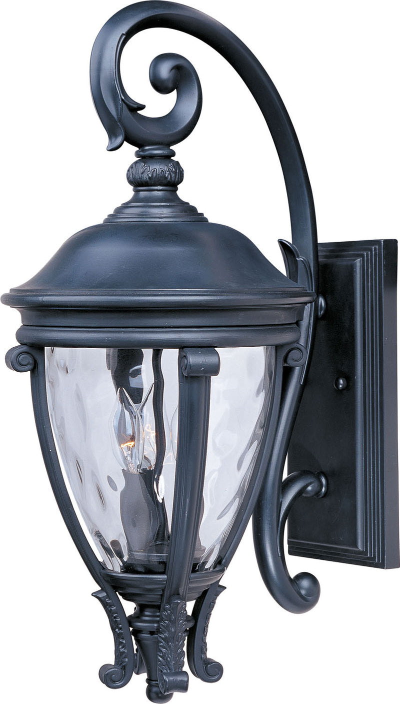 Maxim 41425WGBK Three Light Outdoor Wall Lantern, Black