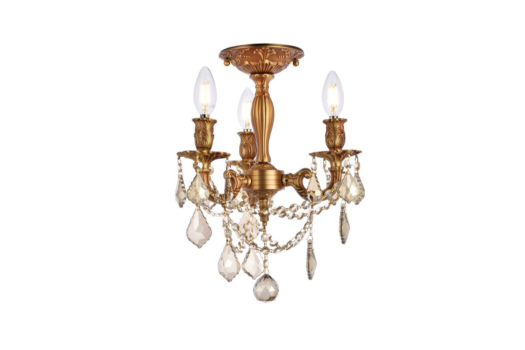 Elegant Lighting 9203F13FG-GT/RC Three Light Flush Mount, French Gold