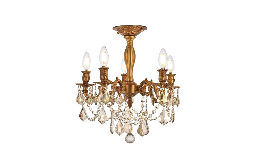 Elegant Lighting 9205F18FG-GT/RC Five Light Flush Mount, French Gold