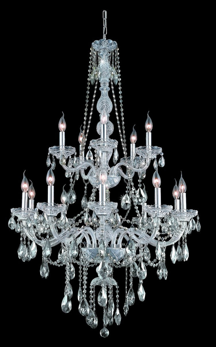 Elegant Lighting 7915G33C-GT/RC 15 Light Chandelier, Chrome