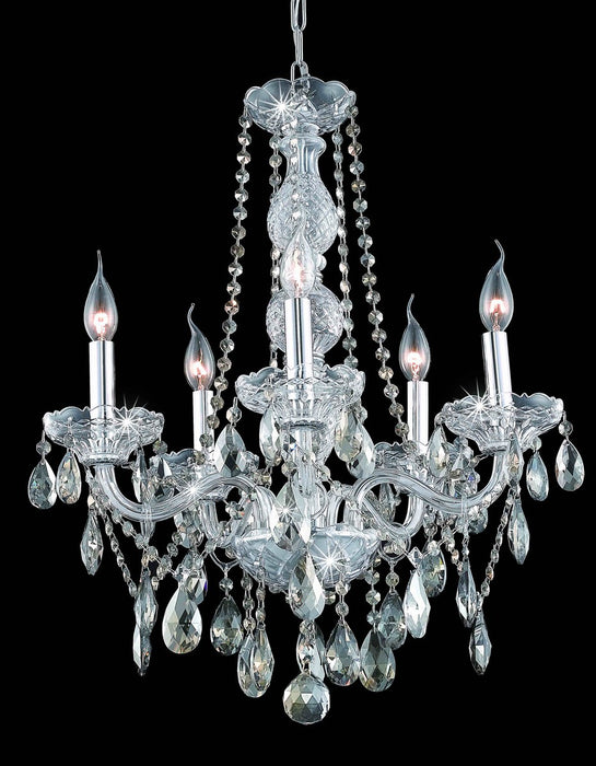 Elegant Lighting 7955D21C-GT/RC Five Light Chandelier, Chrome