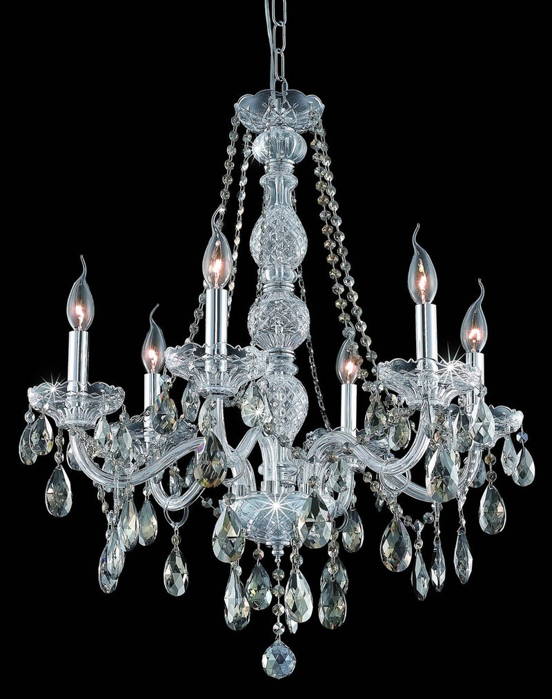 Elegant Lighting 7956D24C-GT/RC Six Light Chandelier, Chrome