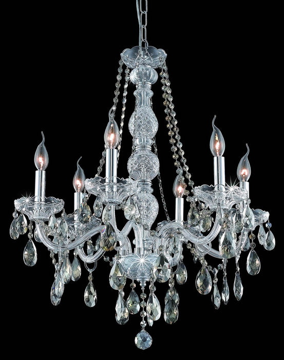 Elegant Lighting 7956D24C-GT/RC Six Light Chandelier, Chrome