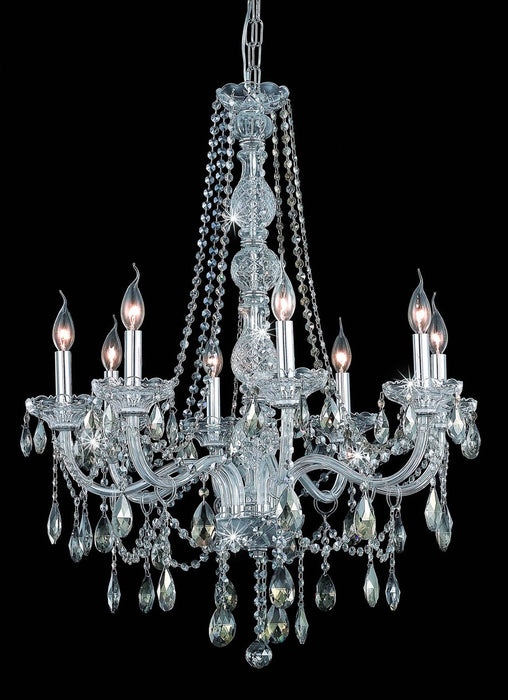 Elegant Lighting 7958D28C-GT/RC Eight Light Chandelier, Chrome