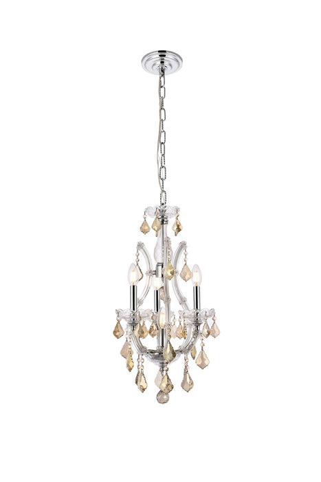 Elegant Lighting 2800D12C-GT/RC Four Light Pendant, Chrome