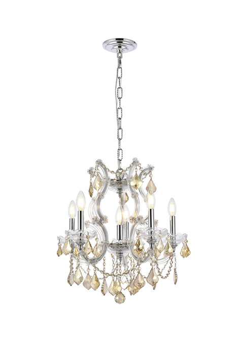 Elegant Lighting 2800D20C-GT/RC Six Light Pendant, Chrome