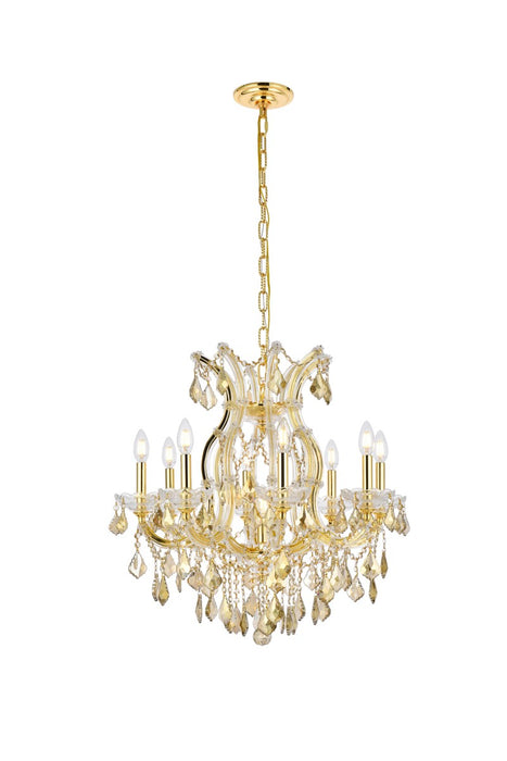 Elegant Lighting 2800D26G-GT/RC Nine Light Chandelier, Gold