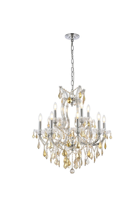 Elegant Lighting 2800D27C-GT/RC 13 Light Chandelier, Chrome