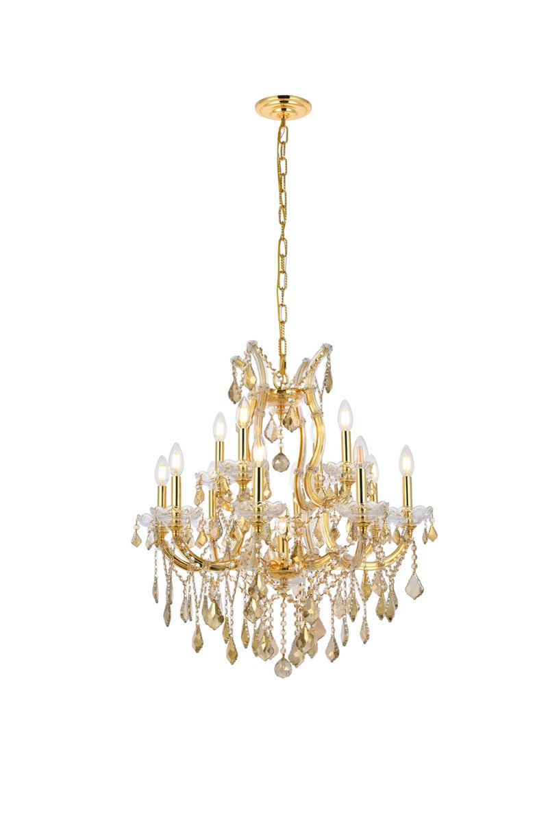 Elegant Lighting 2800D27G-GT/RC 13 Light Chandelier, Gold