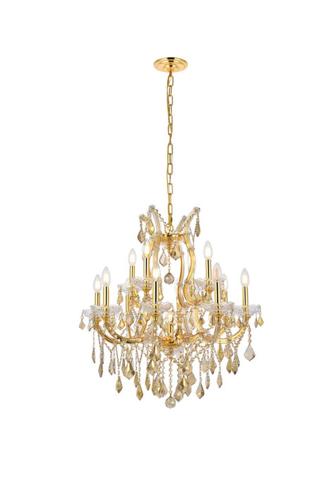 Elegant Lighting 2800D27G-GT/RC 13 Light Chandelier, Gold