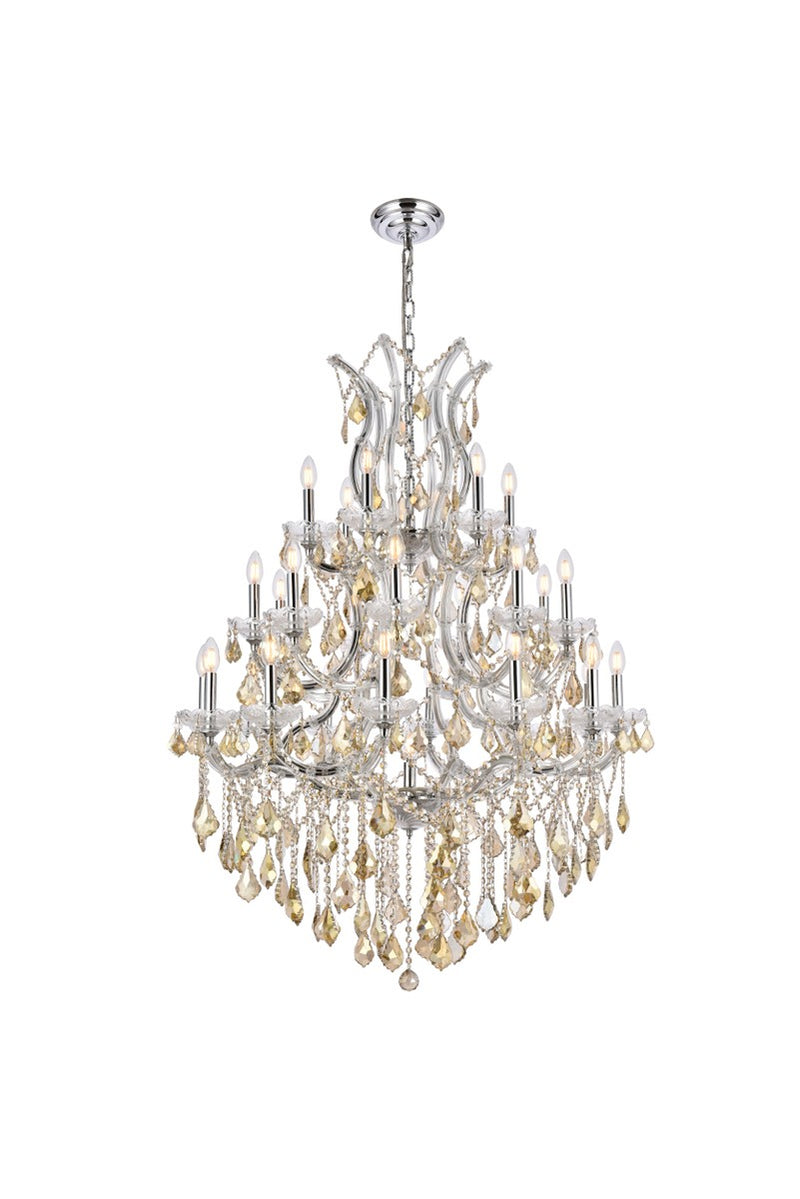 Elegant Lighting 2800D38C-GT/RC 28 Light Chandelier, Chrome