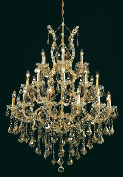 Elegant Lighting 2800D38G-GT/RC 28 Light Chandelier, Gold