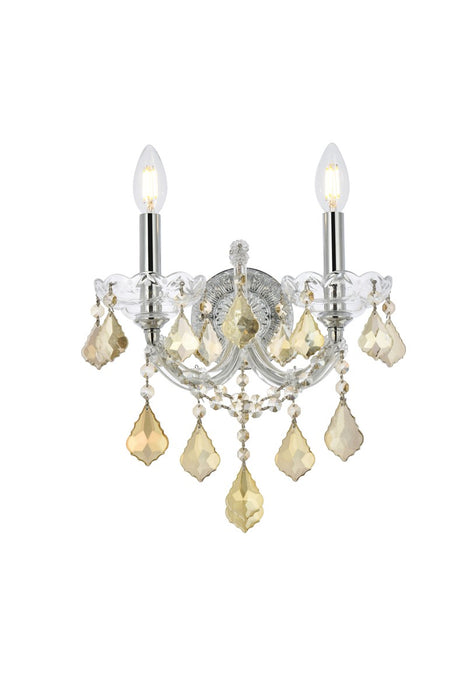 Elegant Lighting 2800W2C-GT/RC Two Light Wall Sconce, Chrome