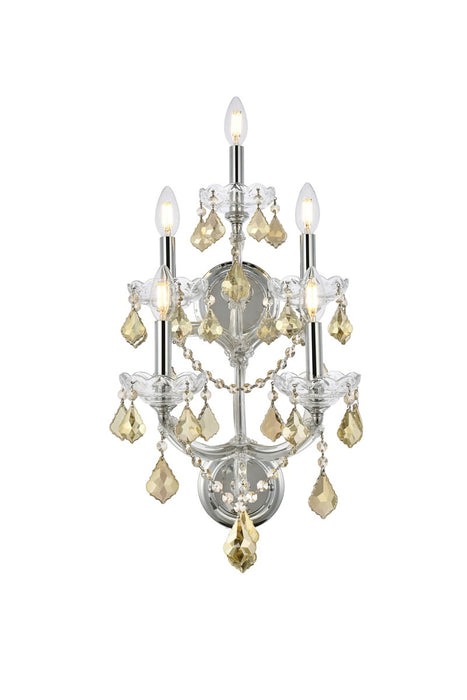 Elegant Lighting 2800W5C-GT/RC Five Light Wall Sconce, Chrome
