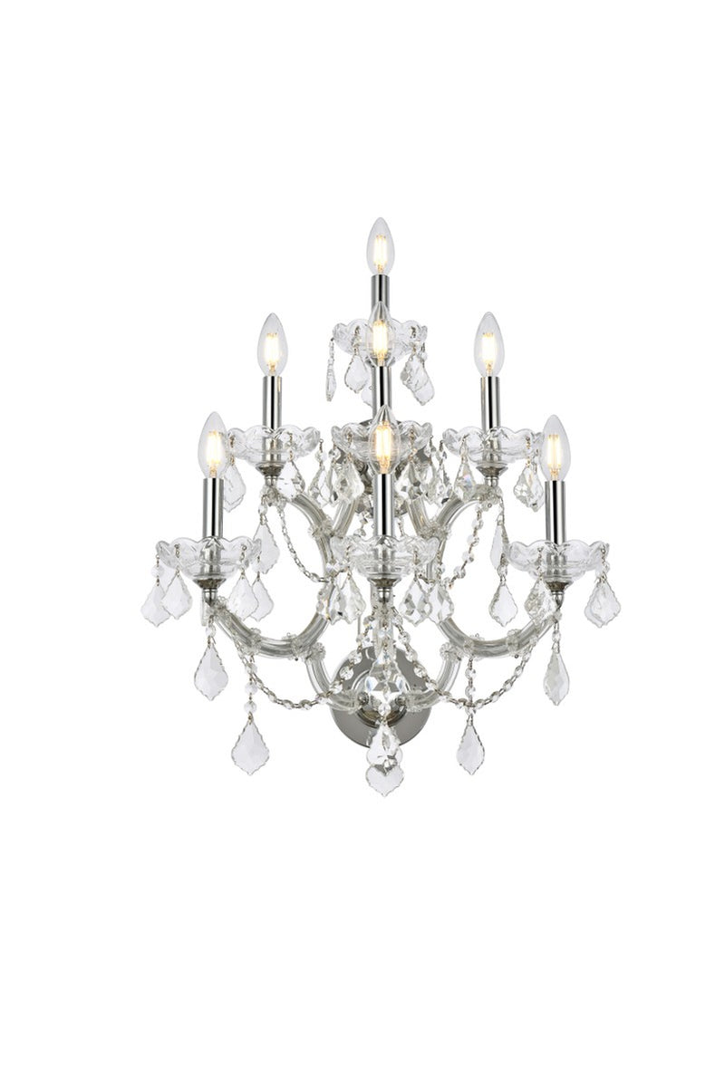 Elegant Lighting 2800W7C-GT/RC Seven Light Wall Sconce, Chrome