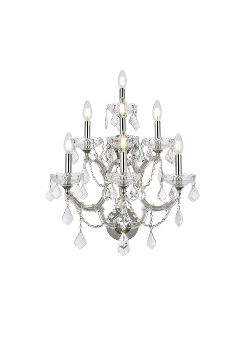 Elegant Lighting 2800W7C-GT/RC Seven Light Wall Sconce, Chrome
