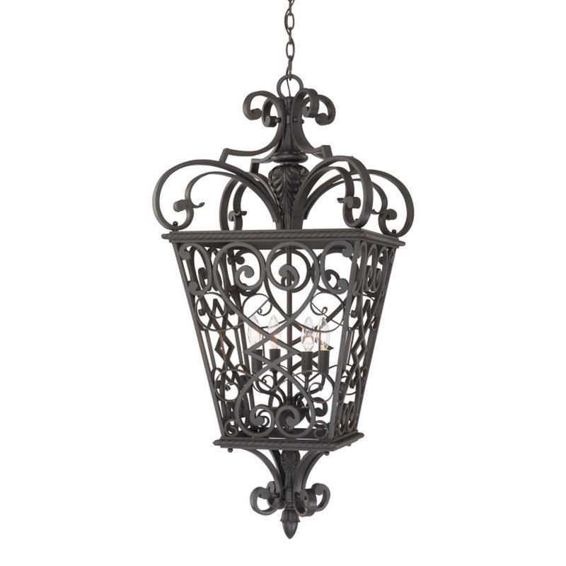 Quoizel FQ1920MK01 Four Light Outdoor Hanging Lantern, Marcado Black