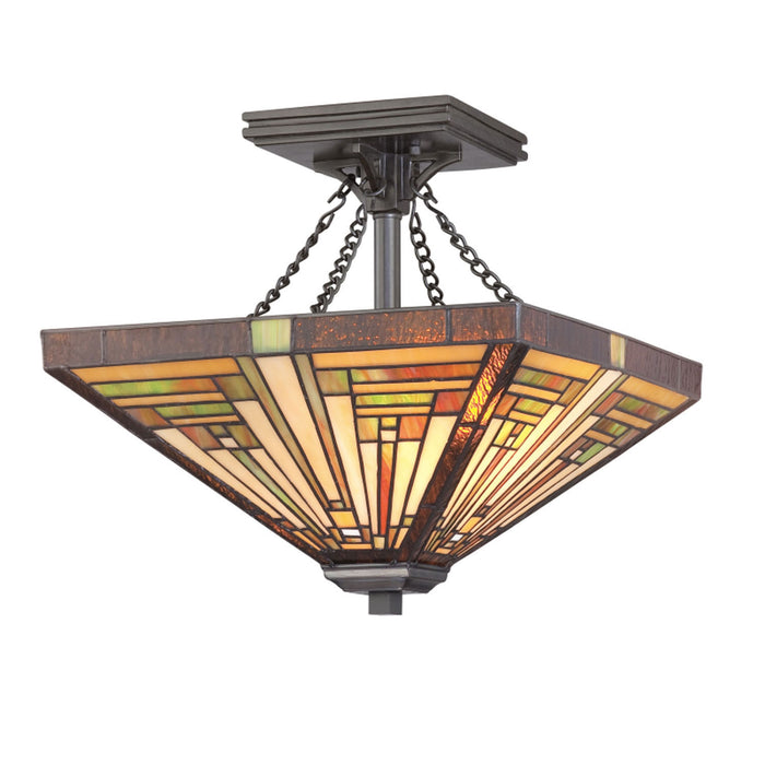 Quoizel TF885SVB Two Light Semi Flush Mount, Vintage Bronze