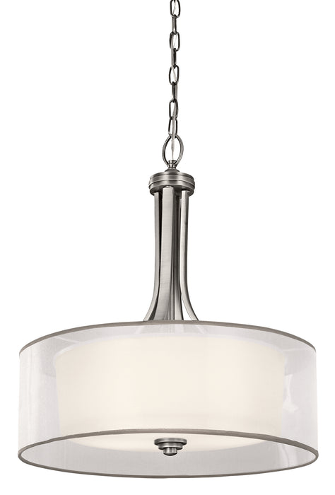 Kichler 42385AP Four Light Pendant, Antique Pewter