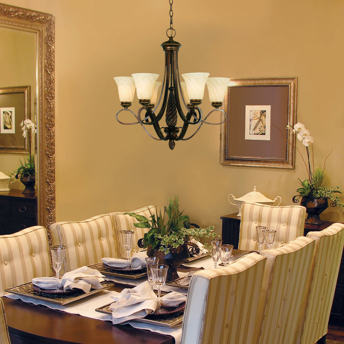 Golden 8106-6 CDB Six Light Chandelier, Cordoban Bronze