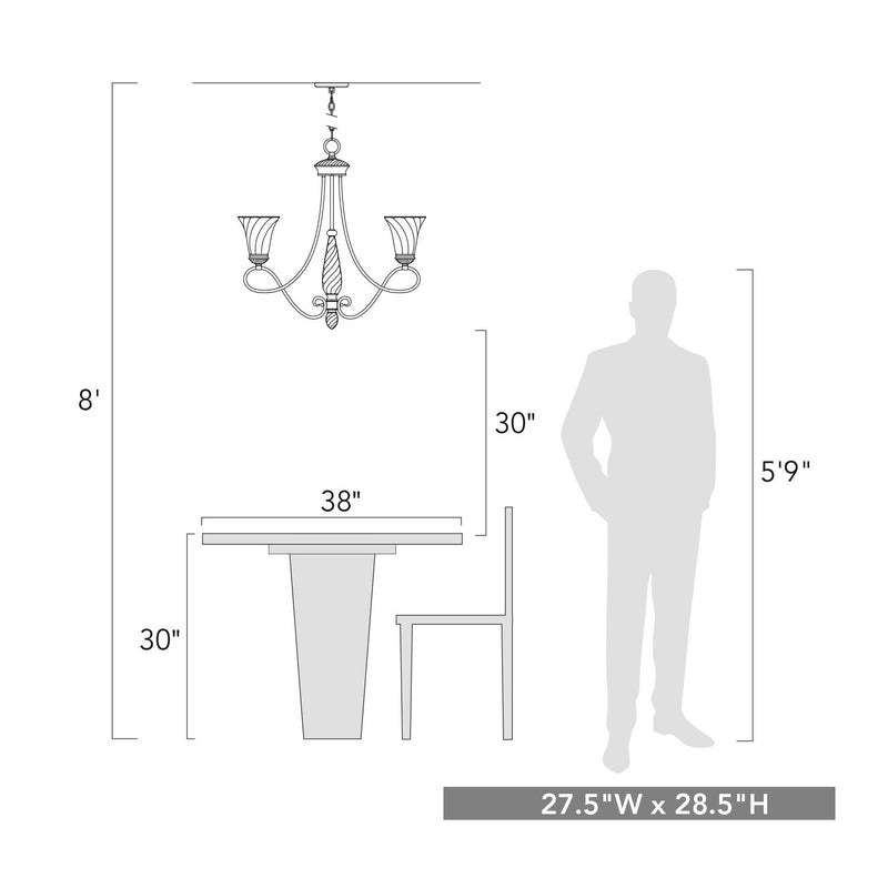 Golden 8106-6 CDB Six Light Chandelier, Cordoban Bronze
