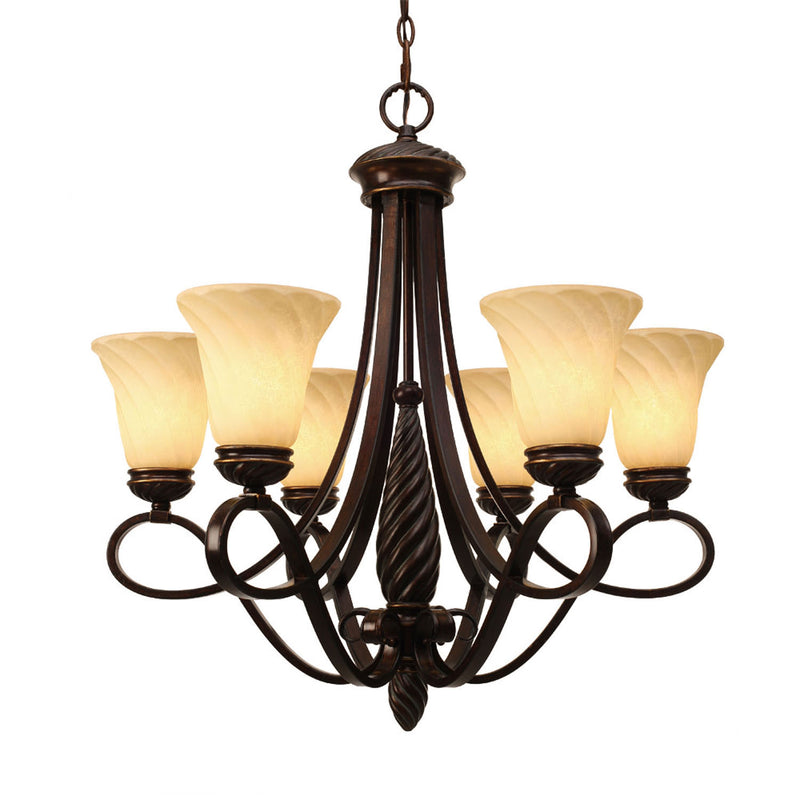 Golden 8106-6 CDB Six Light Chandelier, Cordoban Bronze
