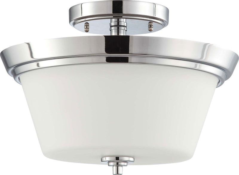 Nuvo Lighting 60-4087 Three Light Semi Flush Mount, Polished Chrome / Satin White