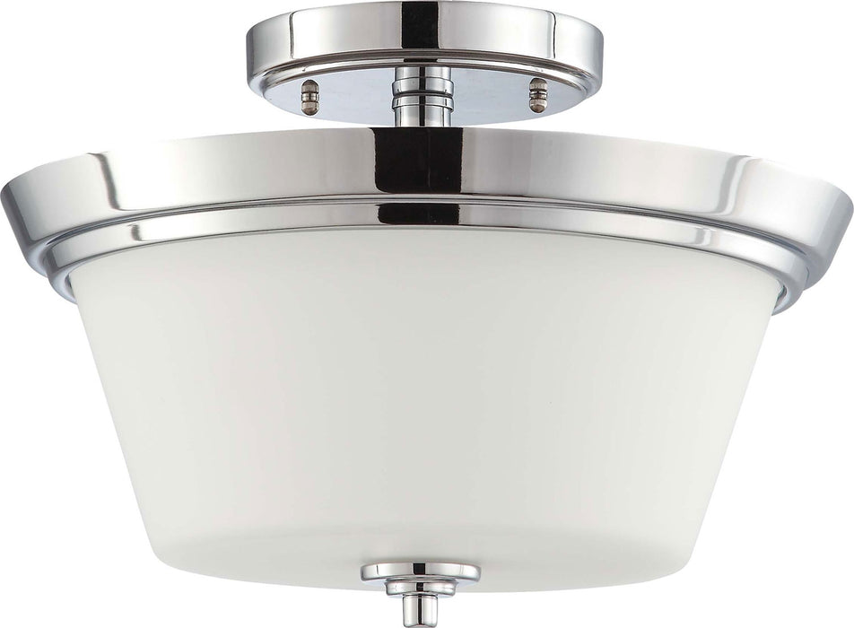 Nuvo Lighting 60-4087 Three Light Semi Flush Mount, Polished Chrome / Satin White