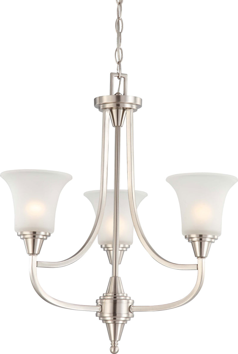 Nuvo Lighting 60-4145 Three Light Chandelier, Brushed Nickel