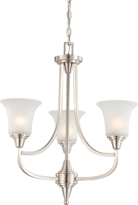 Nuvo Lighting 60-4145 Three Light Chandelier, Brushed Nickel