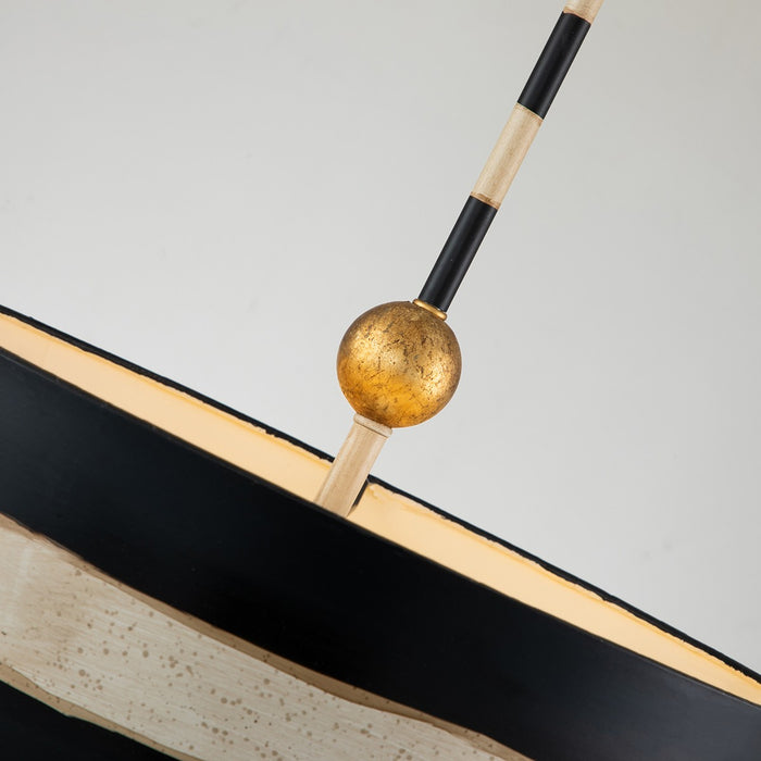 Lucas + McKearn PD1019 Pendant, Hand-Painted Black/Cream