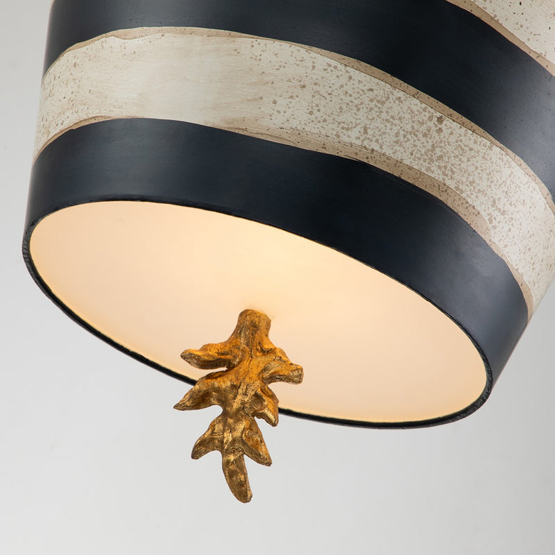 Lucas + McKearn PD1019 Pendant, Hand-Painted Black/Cream