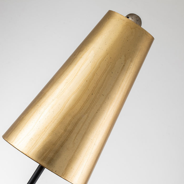 Lucas + McKearn TA1008 One Light Buffet Lamp, Black Metal W/Gold/Silver Leaf