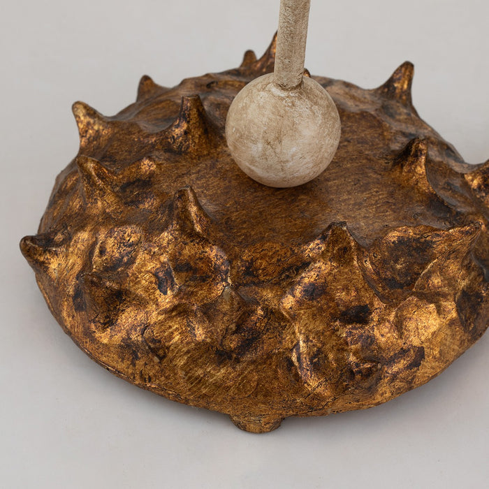Lucas + McKearn TA1024 One Light Buffet Lamp, Gold Leaf Sculpted W/Gold Metal