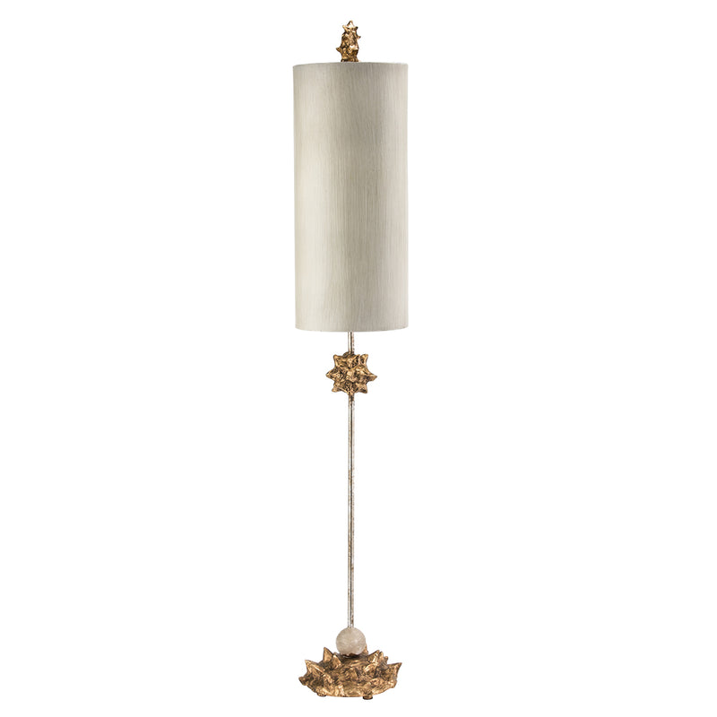 Lucas + McKearn TA1024 One Light Buffet Lamp, Gold Leaf Sculpted W/Gold Metal