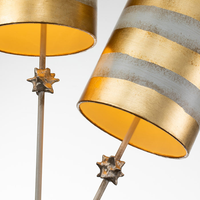 Lucas + McKearn TA1030 Two Light Table Lamp, Gold Stipes