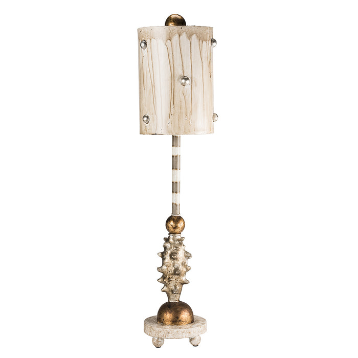 Lucas + McKearn TA1032 One Light Table Lamp, Cream/Putty Striped W/Gold