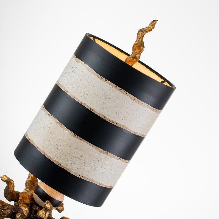 Lucas + McKearn TA1074 One Light Table Lamp, Star-Shaped W/Black/Cream Striped