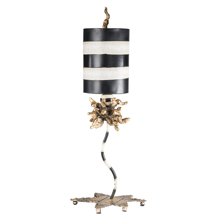 Lucas + McKearn TA1074 One Light Table Lamp, Star-Shaped W/Black/Cream Striped