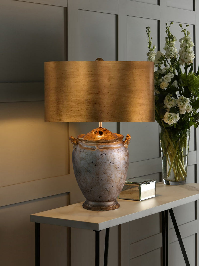 Lucas + McKearn TA1118 One Light Table Lamp, Antiqued Silver W/Gold